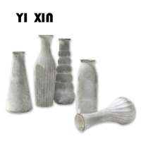 Wholesale Light Gray color frost spray glass vase