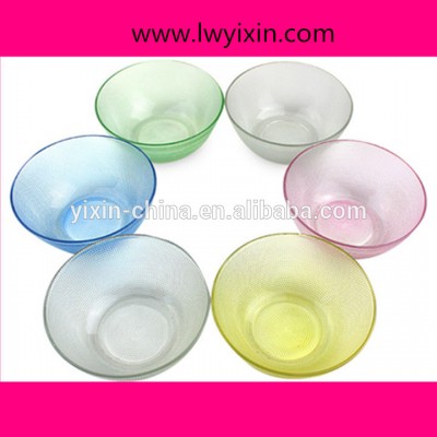 Food grade heat resistant cheap coloured glass bowl for salad