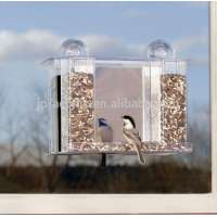 Wholesale double sided mirror design acrylic glass double side2 tube large bird feeder