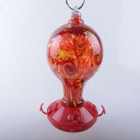 glass hummingbird feeder