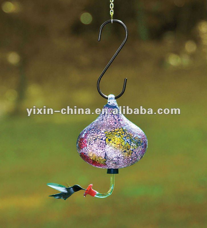 Bird Brain Shimmer Circles Mosaic Hummingbird Feeder Purple Mult High Quality Very Popular